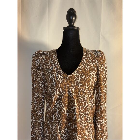 Lilly Pulitzer Jansen V- Neck Sweatshirt Chocolate My Favorite Spot Print! 💕 - Picture 2 of 9